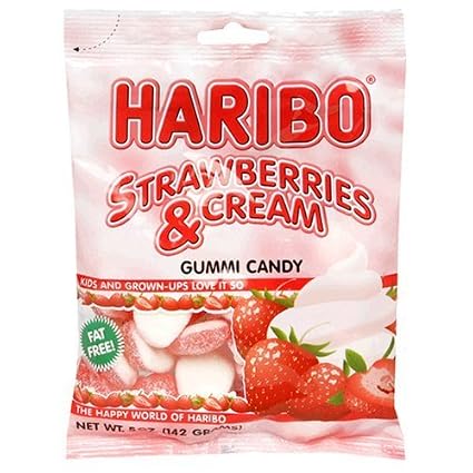 Haribo strawberry&Cream 12/5oz bag (042238490062)