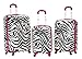Rockland Safari Hardside Spinner Wheel Luggage, PINKZEBRA, 3-Piece Set (20/24/28)