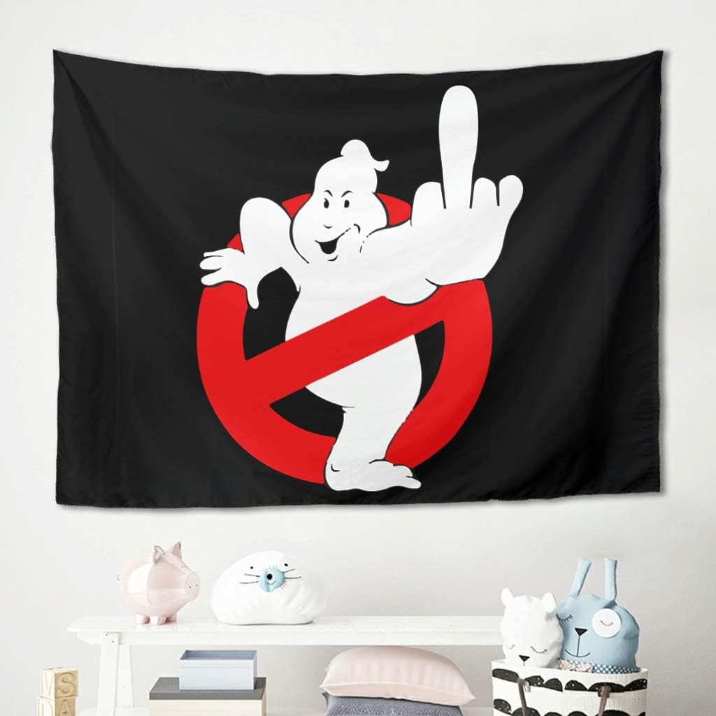 Toomjie Tapestry Funny Ghost Retro Style Wall Tapestries Movies Picnic Blankets For Ceiling Decor White 59x51 Inch Amazon Co Uk Kitchen Home
