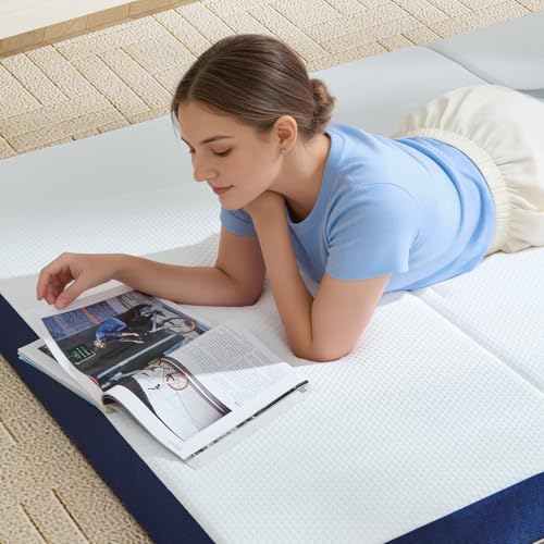 Slufra Foldable Mattress Full, 6 Inch Tri Fold Gel Memory Foam Mattress | Removable Washable Cove,Non-Slip Bottom for Stability, Sorf Breathable & Hypoallergenic Fabric