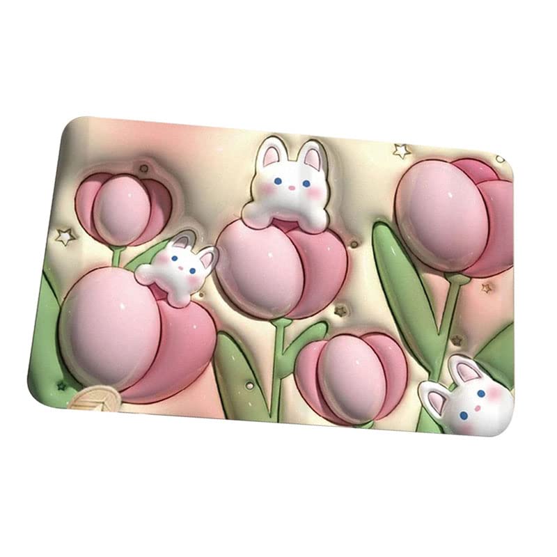 Tnfeeon 3D Visual Bath Mat, 3D Bathroom Mat Water Absorption Quick Dry Men's Versatile Diatomaceous Earth for Entrance (H22)