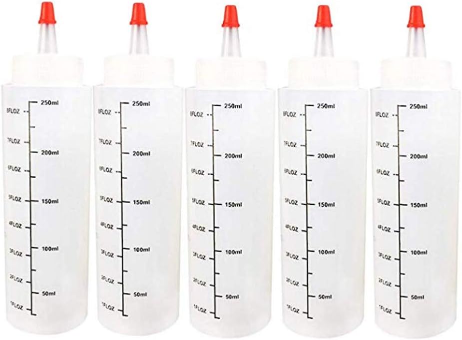 Maayun 5pcs Plastic Needle-Nosed Bottle - Sauce Bottles Plastic Salad Bottles Squeeze Bottles Home Tools (5Pcs Clear)