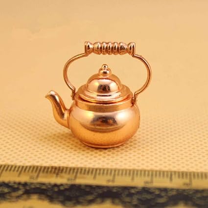 Leoie Retro Color Mini Kettle with Removable Lid for 1:12 Doll House