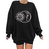 utcoco Womens Oversized Sweatshirts Graphic Long Sleeve Crewneck Loose Fit Casual Pullover Tops