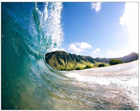 Gorgeous Creative Modern Stretched and Framed Hawaii Wave photo surfer Canvas Print on Canvas 14 x 11 inch (35cm*28cm) Home Decor Living Room Conference room Office Decorative Canvas Art Wall Decor