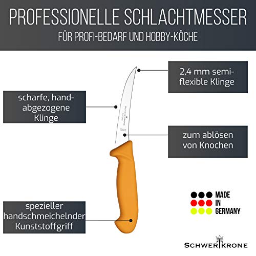 Schwertkrone Ausbeinmesser flexibel Metzgermesser 13 cm - 5'' Solingen - Edelstahl, polierte Klinge, rostfrei – Bild 4