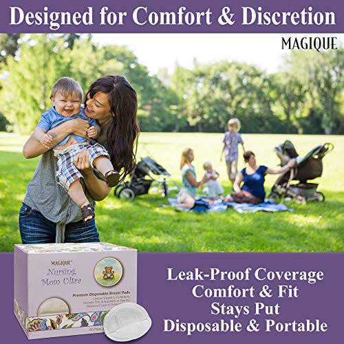Breastfeeding Nursing Pads - Ultra Ever Dry, Disposable Breast Pad - Breast Feeding Bra Pads with Adhesive Strips - Thin Bra Liner Pad - Magique NursingMom Ultra, 1 Pack of 60 (60 Count) - Thumbnail 7