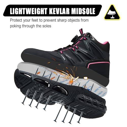 PAQOZKC Safety Boots for Men Women Waterproof Work Boots Steel Toe Lightweight Comfortable Sports Safety Shoes Air Mattress 36-47 EU