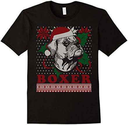 Mens Cute Boxer Pet Love Dog Funny Christmas Tshirt Small Black