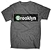 Tee Luv Men's Faded Brooklyn Subway Sign Shirt, Graphite Heather, L