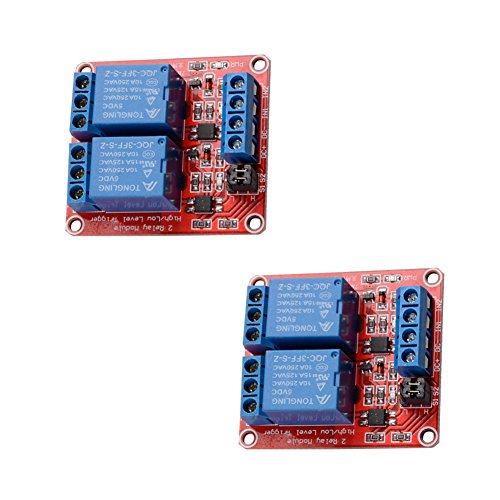 2 pcs 5V 2 Channel DC 5V Relay Module with Optocoupler High/Low Level Trigger Expansion Board for Arduino