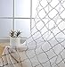 MIUCO White Sheer Curtains Embroidery Trellis Design Grommet Curtains 95 Inches Long for French Doors 2 Panels (2 x 37 Wide x 95