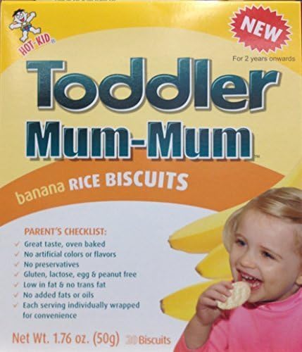 Hot Kid Toddler MUM MUM RICE BISCUITS Banana 1.76oz. (Pack of 3) by Hot Kids