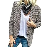 EraseSIZE Women‘s Autumn Winter Warm and Soft Casual Plaid Suit Blazer Coat Jacket Outwear Cardigan Work Coat