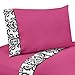 4 pc Queen Sheet Set for Hot Pink, Black and White Isabella Bedding Collection by Sweet Jojo Designs