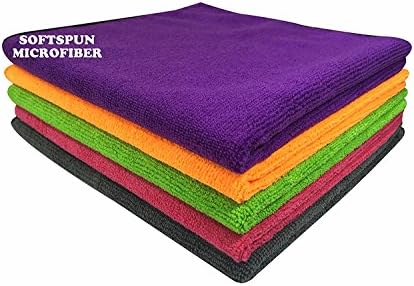 SOFTSPUN Microfiber Car Cleaning Cloth Set of 5 For Detailing & Polishing 340 GSM, 40 cm x 40 cm SOFTSPUN Microfiber Car Cleaning Cloth Set of 5 For Detailing & Polishing 340 GSM, 40 cm x 40 cm