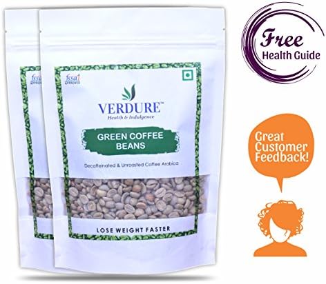 Verdure India's Green Coffee Beans for Weight Loss - 180 gm (Makes 45 cups). Pack of 2!