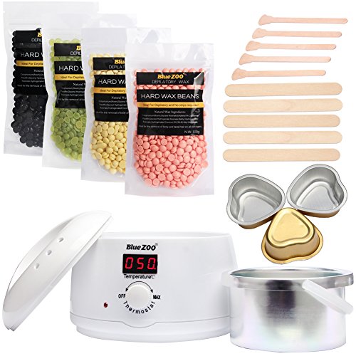 UPC 712411375195, Bluezoo Waxing Kit Electric Wax Warmer with Hard Wax Beans Mini Melting Pot and Wax Applicator Sticks