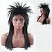Women's 80's to the Maxx Spiky Rocker Wig Rock Star Black Straight Spiked Wig Cosplay Wigs Party Hair for Black Women