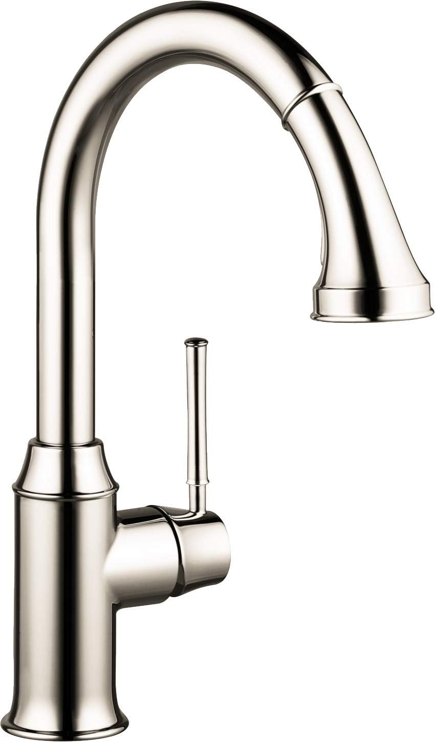 Hansgrohe Talis C Premium 1 Handle 15 Inch Tall Kitchen Faucet With Pull Down Sprayer With Quickclean Magnetic Docking Spray Head In Polished Nickel