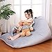 Stuffed Animal Storage Bean Bag Chair for Kids and Adults. Luxury Velvet Stuffie Seat - Cover ONLY(Grey 200 L/52 Gal)