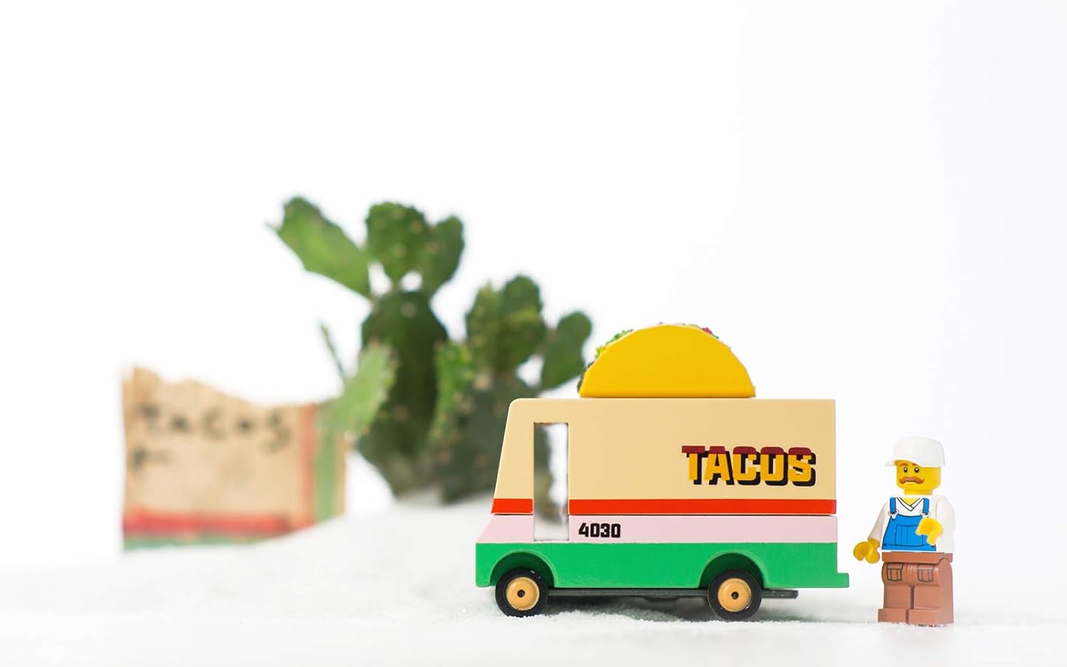 Candylab Candyvan Taco Van, Wooden Toy Vehicle, Kids Toy, Orange Wheels, 3 Years+, Food Truck Theme, Multicolor, 9.4 x 9.4 x 4.3 cm - Image 5
