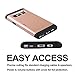 Galaxy S7 Edge Case, CaseTop [Easy 2 Card Access] Sliding Back Door Card Holder Wallet Case - Hybrid TPU PC Cover - for Samsung Galaxy S7 Edge, Rose Gold