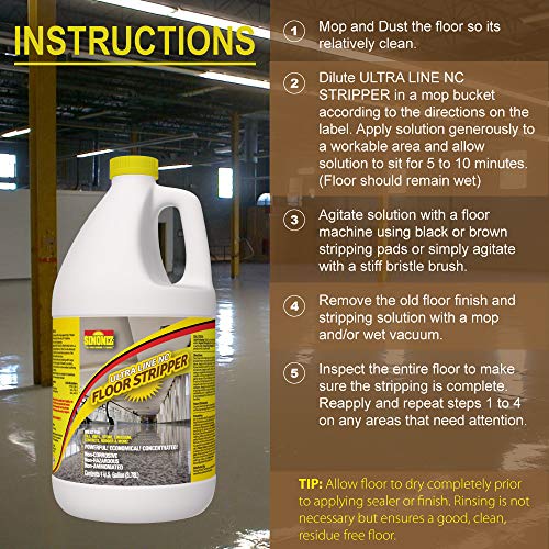Ultimate Floor Finish & Wax Stripper Remover Non Corrosive Concentrated - 1 Gallon
