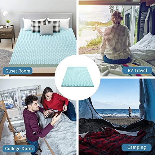 Milemont 1.5 inch Mattress Topper, Egg Crate Design Gel Swirl Memory