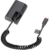 King Ma LP-E6 Dummy Battery Decoded LP-E6 Battery Replacement with Type-C Spring Power Adapter Cable for Canon EOS 5D4 80D 5D