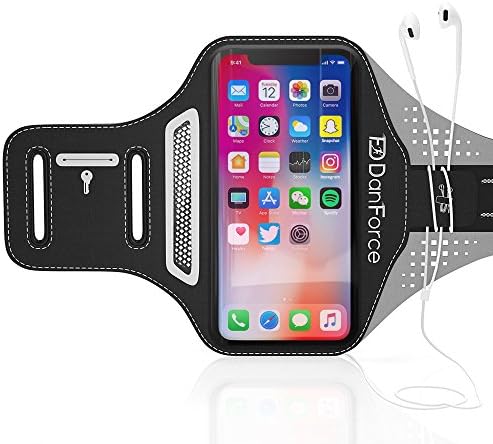 IPhone X, 8, 8+, 7, 7+, 6S, 6S+, 6, 6+ SPORTS Armband- Fingerprint Touch, Great for Running, Workouts or any Fitness Activity, Unique Hidden Pocket for Stores Cash, Cards and Keys.