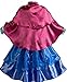 Uget Girls Frozen Snow Romance Long-sleeved Snowflake Snow Princess Dress Blue-8 Years