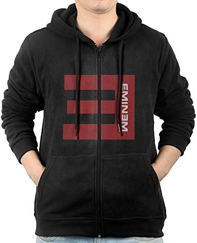 Dkoignd Casual Mens Hip Hop Rapper Eminem Full-Zip Sweatshirt Hoodie Jacket Small