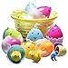 10 Easter Filled Chicken Shaped Eggs in Easter Basket (Eggs Are Filled with Cute Little Yellow Chicks, Egg Shaped Easter Stampers, Dinosaur Eggs, Egg Shaped Sharpeners)