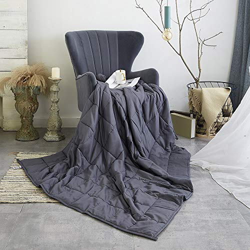 Ourea Adult Weighted Blankets (20 lbs, 60" x 80", Queen Size) Heavy Blanket, Breathable Cotton with Glass Beads - Thumbnail 4