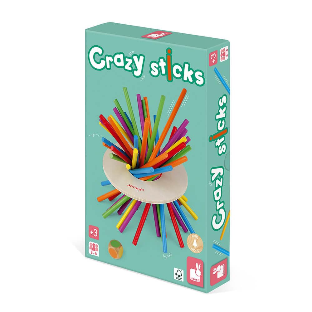 Janod - Crazy Sticks Skill Game - In Wood - For children from the Age of 3, J02695