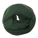 Wrapables Thick Knitted Winter Warm Infinity Scarf, Hunter Green