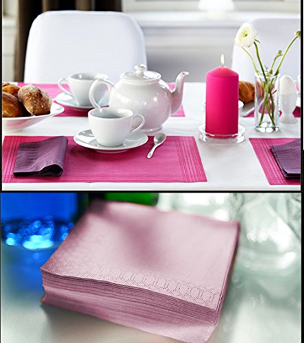 UPlama 5 colors 100Pcs Beverage Paper Napkins,2-Ply Paper Luncheon Napkins,12.8"12.8"Unfolded
