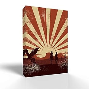 Canvas Wall Art West Cowboy Pictures Home Wall Decorations for Bedroom Living Room Paintings Canvas Prints Framed - 12x18 inches