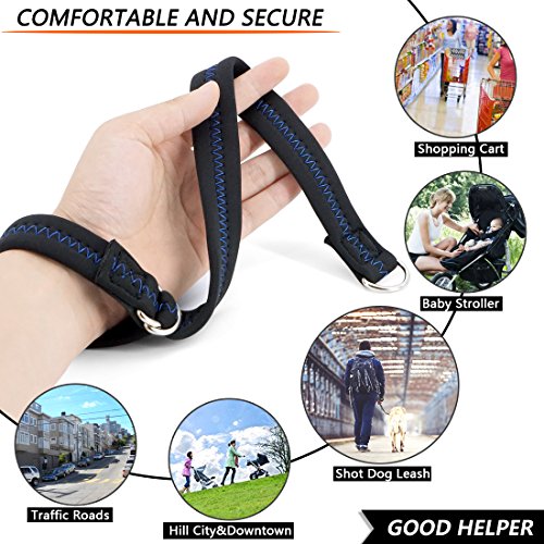 2018 Upgraded Design Baby Stroller Pram Safety Wrist Strap with Stroller Hook (Black with Blue)