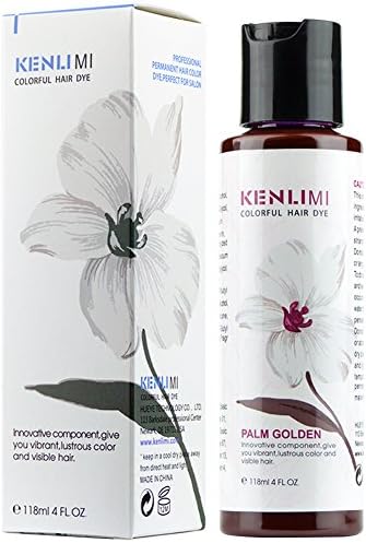 KENLIMI 100% Vegan No PPD No Ammonia Long Lasting Hair Color Dye,4 oz (Palm Golden)