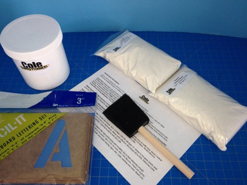 Swarco, PPG, Duro Art Reflective 3" Stencil Lettering Kits -1 Pint Yellow Paint with Reflective Glass Beads