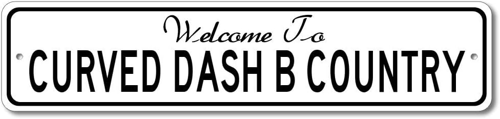 Oldsmobile Curved Dash B - Welcome to Car Country Sign - Aluminum 4" x 18" Inch, Novelty Gift Sign, Man Cave Street Sign, Garage Sign, Made in The USA