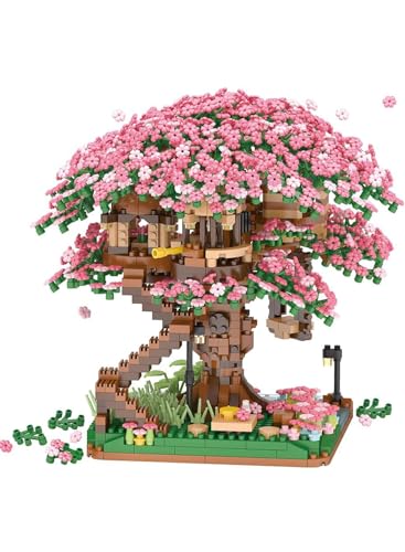 Bloques de Construcción de Flor de Cerezo 2008 Piezas, Juego de Bloques de Bonsái, Mini Bloques de Árbol Artificial Decoración Hogar y Oficina, Idea Regalo para Mujere y Hombre, Juguete para 8+ Años