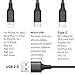 Multi Charging Cable, 4Ft 3 in 1 Premium Nylon Braided Multiple USB Charging Cord Type C/Micro USB Connector Compatible Phone 7Plus/Galaxy S8 More(Black)