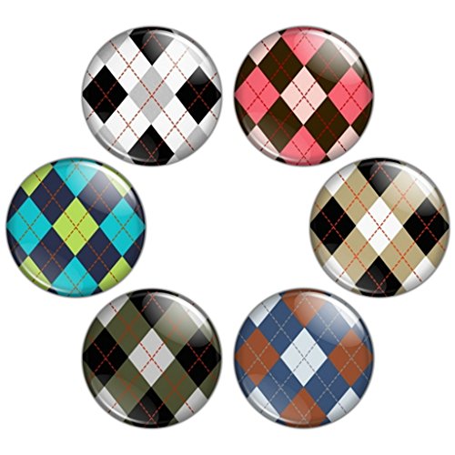 Button Bistro Men's Argyle Pattern 1.25 inch Pinback Button Set #1 Badges Pins