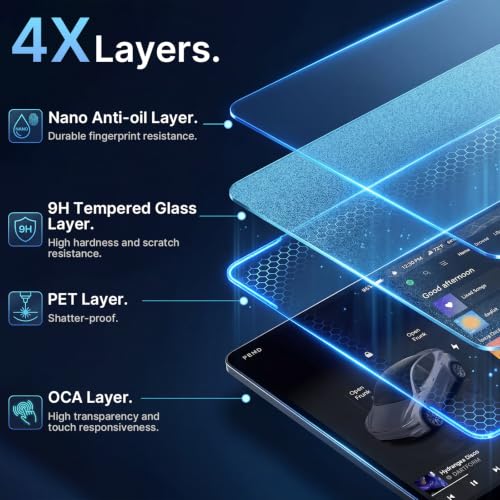 CYBERBEANS 16 inch + 8 inch screen protector for Tesla Model y Juniper 2026 | Tempered Glass Accessories Anti-Fingerprint, Bubble-Free, 9H Hardness, With Installation Kit