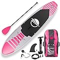 SereneLife Inflatable Stand Up Paddle Board (6 Inches Thick) Universal SUP Wide Stance w/ Bottom Fin for Paddling and Surf Control | Non-Slip Deck | Youth and Adult