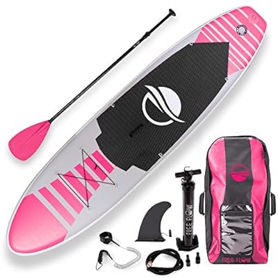 SereneLife Inflatable Stand Up Paddle Board (6 Inches Thick) Universal SUP Wide Stance w/ Bottom Fin for Paddling and Surf Control | Non-Slip Deck | Youth and Adult