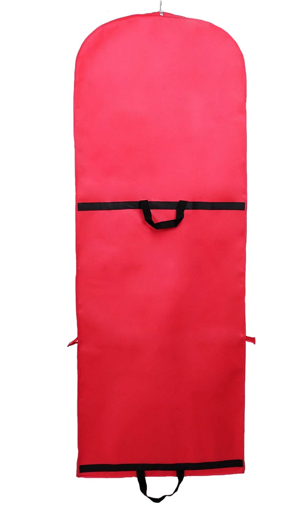 TUKA Breathable Garment Clothes Cover Bag 60" Long with Zip, with two pockets, for Dresses, evening dresses, dresses, suits, coats, jackets, trousers and longer clothes, TKB1007 red